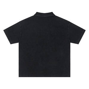 Maglietta <span class=keywords><strong>Polo</strong></span> Vintage in Cotone Personalizzata OEM Unisex con Ricamo e Stampa, Lavaggio Acido, Peso 235GSM, T-Shirt a Spalla Larga in Tessuto Waffle - Product Image 3