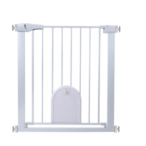 Barrière de sécurité pour bébé à double verrouillage, en métal, facile à franchir, pour portes et escaliers, fixation par pression, articles pour bébé - Product Image 1