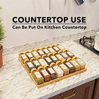 Vente en gros de plateau d'assaisonnement pot à épices Rak Bumbu avec étagère ensemble de condiments Porta Temperos organisateur de tiroir de support à épices en bambou à 3 niveaux