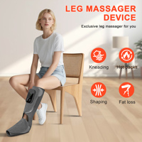 Masseur de jambes portable à 3 modes Compression d'air de mollet sans fil avec soulagement de la douleur thermique Usage domestique
