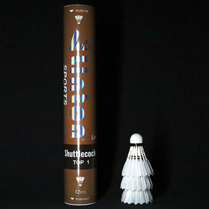 Plume de canard de qualité supérieure Linton modèle LT-T blanche pour raquette de badminton <span class=keywords><strong>Master</strong></span> Straighten, tête en liège à 3 couches - Product Image 1