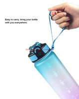 Bouteille d'eau de sport personnalisable à dégradé de couleurs, étanche, écologique, avec paille, 1000 ml, sans BPA, avec poignée et échelle graduée, vente en gros