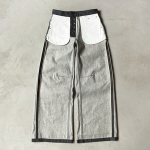 Jean de créateur personnalisé à cinq boutons, en denim de haute qualité 15oz, en denim brut japonais selvedge, coupe bootcut, jambe large, style baggy - Product Image 3