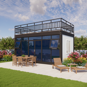 Casa Contenedor Desmontable con Pared Cortina de Vidrio Prefabricada y Estructura de Acero Galvanizado, Lista para Usar, Modular, para Granja, Villa, Hotel, Apartamento - Product Image 4