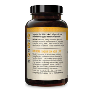 Cápsulas Blandas de Vitamina D3 5000 UI de Marca Privada OEM para la Salud Ósea, Suplemento de Colecalciferol de Vitamina D3 de Alta Potencia, Venta al por Mayor - Product Image 3