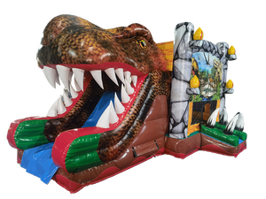 Castello Gonfiabile Commerciale Personalizzato a Tema Dinosauro per Bambini con Scivolo e <span class=keywords><strong>Area</strong></span> Salto - Prezzo di Fabbrica - Product Image 1