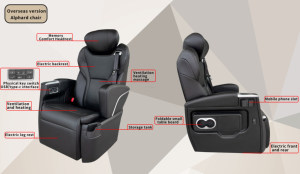 Asientos de coche aerodinámicos eléctricos ajustables VIP de lujo con calefacción de ventilación de masaje para Kia Carnival Toyota <span class=keywords><strong>Sienna</strong></span>, novedad - Product Image 6