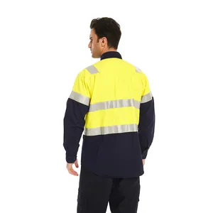 Peta Konstruksi Yang Workwear Hi Vis Pakaian Reflektif Tali Anyaman Outdoor Pria Jalan Kemeja