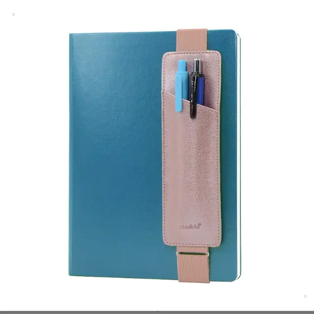 Cuaderno de cuero PU con banda elástica Estuche para lápices 1 pieza Cuaderno de cuero Pu Pluma Cubierta de cuero Página Nota Libro en la cubierta Verde