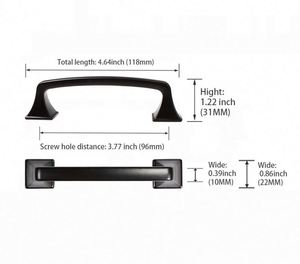 WEKIS High Quality Zinc Matte <b>Black</b> Cabinet Hardware New Design American Style Bedroom Kitchen Handles Cup Dresser Drawer - Product Image 2