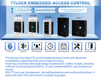 TTLOCK BLE Eingebautes Wasserdichtes und Vandalensicheres Smartes Zugangskontrollsystem, Optionale Rückwandbox mit RFID NFC-Karte zur Türöffnung