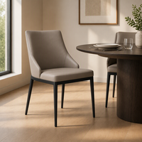 Chaise de salle à manger moderne rembourrée sans accoudoirs, chaise d'appoint avec pieds en bois, mobilier de salle à manger pour restaurant