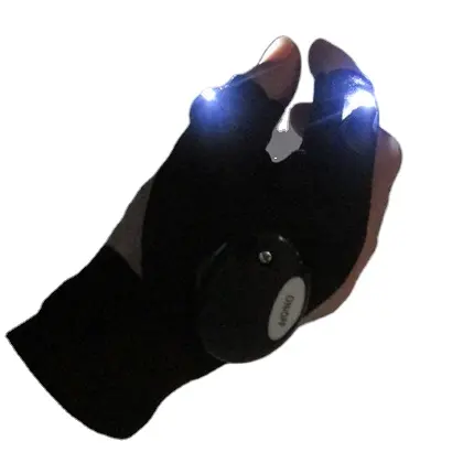 Work Gloves with High Bright LED Light Night Waterproof Fishing Glove Electrical Work Repair Tools Half Finger Breathable Gloves