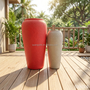 Maceta Alta de Magnesia con Base Estable, Macetero de Óxido de Magnesio para Adorno de Patio de Entrada - Product Image 5