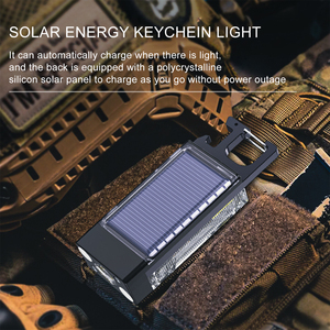 Mini LED xách tay USB có thể sạc lại đèn pin với mở chai năng lượng mặt trời từ COB Keychain ánh sáng với móc - Product Image 5