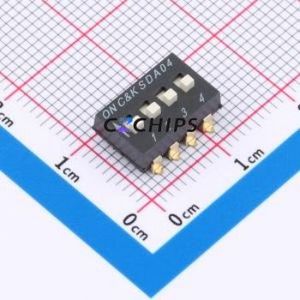 SDA04H1SBDR DIP Switch SMD Switch Flat Toggle, Raised Type Single Pole Single Throw 4 Gull Wing Type - Product Image 1
