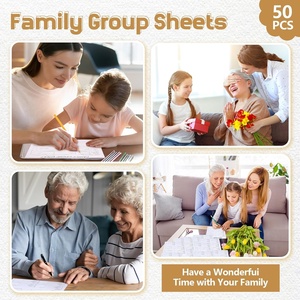 Tableaux d'arbre généalogique à remplir, feuilles vierges recto-verso pour groupes familiaux, fournitures d'organisation de la génalogie pour la <span class=keywords><strong>recherche</strong></span> sur l'histoire de l'ascendance - Product Image 5