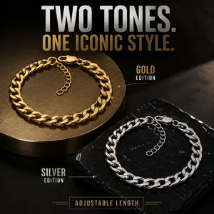 Bracelet tendance classique maille cubaine Figaro en acier inoxydable 316L argenté poli, résistant au ternissement, étanche et réglable pour homme - Product Image 4
