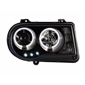 2005-2010 per Chrysler 300C LED dinamico ad angolo sequenziale occhi V1 gruppo di luci di fabbricazione nero alogeno e coda allo xeno - Product Image 1