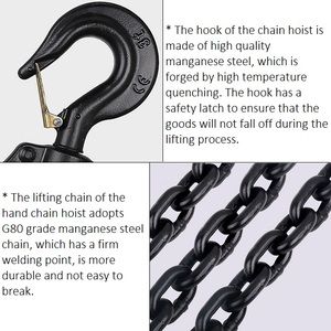 Rantai Angkat Rantai Hoist 1t 2t 3 Ton dengan Hook Tempa Penuh, Pasokan Langsung dari Pabrik China - Product Image 3