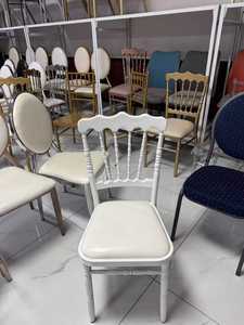 Sedia da matrimonio senza braccioli Good <span class=keywords><strong>Mate</strong></span> all'ingrosso, impilabile, in metallo dorato, modello Napoleon, per sala da pranzo, in vendita - Product Image 5