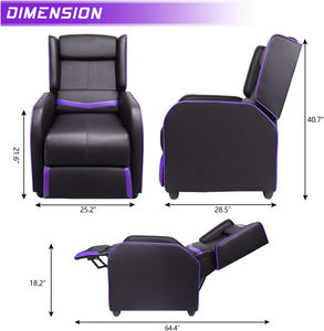 Silla <span class=keywords><strong>Gamer</strong></span> Reclinable de Piel Sintética de Alta Calidad Personalizada AJUNION, Sofá <span class=keywords><strong>Gamer</strong></span> para PC, Silla de Juego con Respaldo de 180 Grados - Product Image 2