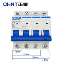 Disjoncteur miniature CHINT MCB NXB-63 3P C50A, 230V 6kA, protection contre les surcharges et les courts-circuits, montage sur rail DIN