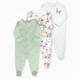 <span class=keywords><strong>Pyjama</strong></span> bébé unisexe en coton 100% avec boutons, 3 pièces, pour nouveau-né, avec mitaines et chaussons, 0-3 <span class=keywords><strong>mois</strong></span> - Product Image 3