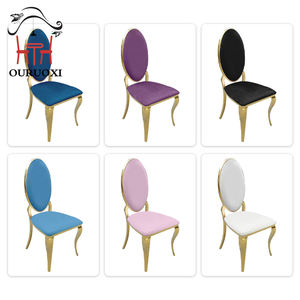 Sillas de Banquete de Lujo, Nuevo Diseño, Acero Inoxidable, Sillas de Comedor <span class=keywords><strong>para</strong></span> Bodas, Sillas Tapizadas <span class=keywords><strong>para</strong></span> Hoteles y Banquetes - Product Image 2