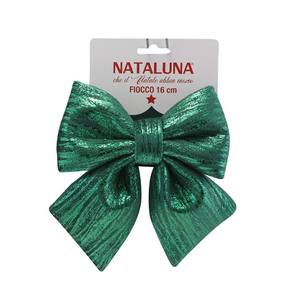 Lazo de tela verde brillante a rayas de 16 cm de alto - Product Image 1