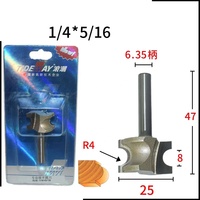 Tideway fraise semi-circulaire à tige de 1/4 "1/2" de qualité professionnelle, fraise en alliage de carbure affûtée CNC