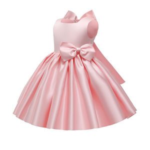 Le neonate vestono il primo <span class=keywords><strong>anno</strong></span> di compleanno della ragazza di fiori della principessa <span class=keywords><strong>vestito</strong></span> in camicia da spettacolo di pianoforte senza maniche <span class=keywords><strong>vestito</strong></span> Tutu solido con fiocco grande - Product Image 2