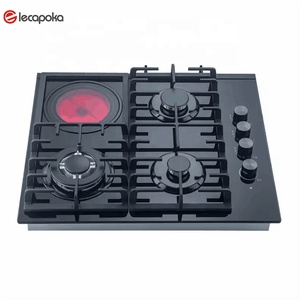 เตาแก๊สแบบฝัง 4 หัวเตา พร้อมเตาแม่เหล็กไฟฟ้า 4 หัวเตา หน้าเตากระจก - Product Image 3