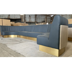 Yeni tasarım ticari lüks deri ahşap çok tarzı Cafe otel lobisinde kullanımı restoran kabini yemek seti - Product Image 4