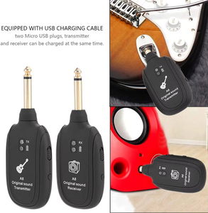 Système <span class=keywords><strong>de</strong></span> guitare sans fil A8 avec 4 canaux intégrés, émetteur-récepteur sans fil pour guitare électrique, basse, <span class=keywords><strong>violon</strong></span> - Product Image 3