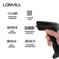 Scanner de codes à barres portable 2.4G en gros BT lecteur de code qr scanner de codes à barres 2d sans fil avec support