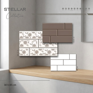 Blanco Gris Color 12x18 Resaltador digital Diseño Cerámica Azulejos de pared Tamaños 30x45cm 300x450mm Acabado esmaltado Precio disponible - Product Image 1