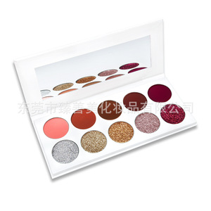 <span class=keywords><strong>Palette</strong></span> de fards à paupières 10 couleurs sans logo, paillettes diamantées, nacré, fini scintillant, fini mat, best-seller en <span class=keywords><strong>Europe</strong></span> et en Amérique - Product Image 3