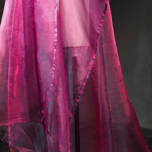 Pha Lê voan đỏ óng ánh vải lưới hai màu bóng váy cưới, dty handmade quần áo thiết kế vải - Product Image 5