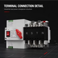 Interrupteur de transfert automatique double alimentation 110V 125A QTQ6 ATS, options 2P 3P 4P, pour alimentation réseau électrique