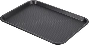 <span class=keywords><strong>Plateau</strong></span> de restauration rapide noir 18 x 14 pouces, grands plateaux rectangulaires pour restaurants, plateaux en plastique pour cafétéria, plateaux pour le déjeuner scolaire - Product Image 5