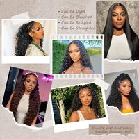 Paquetes de Cabello Virgen Chino 100% Natural 15A, Ondulado, Sin Procesar, para Extensiones Rápidas, Ondas Húmedas, Negro Natural para Mujeres