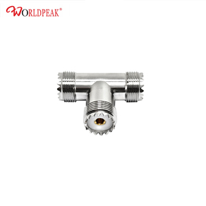 Adaptateur coaxial RF UHF femelle vers double UHF SO239 femelle, connecteur répartiteur en T à 3 voies pour la distribution du signal d'antenne radio <span class=keywords><strong>CB</strong></span> - Product Image 2