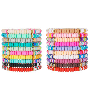 Polymer Clay <b>Beaded</b> <b>Bracelets</b> 10 Piece Set Stacked Colorful Bohemian Style Women's Jewelry Fashion Accessories - Product Image 5