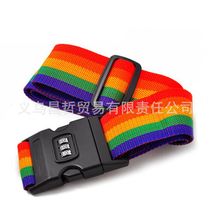 Sangle de bagage arc-en-ciel 1,8 m avec boucle en plastique, sangle de sécurité de voyage en polypropylène résistante aux coupures, sangle de fixation pour valise - Product Image 5
