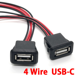 2 או 4 תיל usb 2.0 כוח נשי שקע 2pin 4pin מחבר יציאת טעינה עם מסופים חשמליים כבל USB - Product Image 2