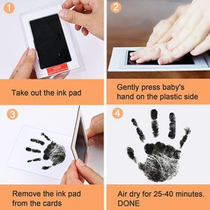 3 Sizes CleanTouch Baby Foot or Hand Print Ink Pad Set with 2 High-Quality Print Cards and <strong>Inkless</strong> Ink Pad Skin Does Not Mess - Product Image 3