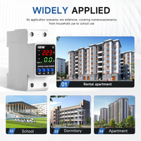 GEYA GPS6-VA5 2P 40A/63A/80A/100A AC220V/DC85-300V 40Hz/50Hz/60Hz/70Hz Protecteur de tension et de courant réglable à reconnexion automatique