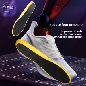 Semelles orthopédiques sportives avec inserts en plaque de carbone à flux d'<span class=keywords><strong>air</strong></span>, aérations découpées au laser, coloris or et argent, pour le soulagement de la fasciite plantaire - Product Image 6