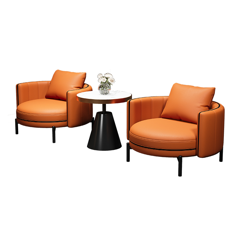 Orange (une table et deux chaises)